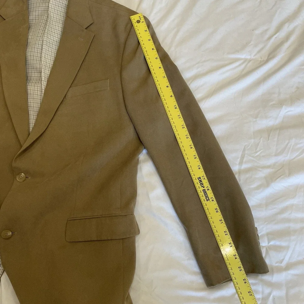 Lauren Ralph Lauren Blazer 42L Beige Polyester‎ Khaki Suit Jacket Sport Coat